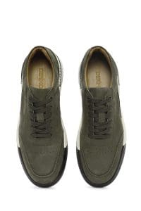 کتونی مردانه نوبوک سبز بنددار زیره ضخیم دری مد