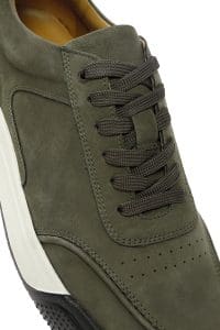 کتونی مردانه نوبوک سبز بنددار زیره ضخیم دری مد