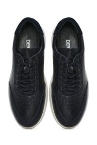 کتونی مردانه چرم سرمه‌ای روزمره بنددار دری مد