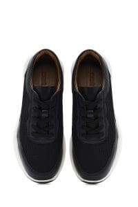 کتونی مردانه چرم مشکی بنددار دری مد