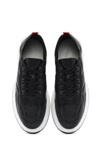 کتونی مردانه چرم مشکی بنددار دری مد