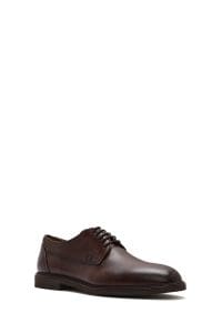 کفش رسمی مردانه قهوه‌ای چرمی بنددار دری مد