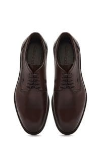 کفش رسمی مردانه قهوه‌ای چرمی بنددار دری مد