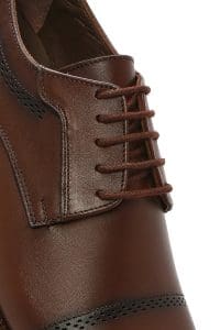 کفش رسمی مردانه قهوه‌ای چرمی بنددار دری مد