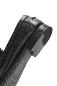 کفش لوفر مردانه چرم مشکی پاشنه نازک کژوال دری مد