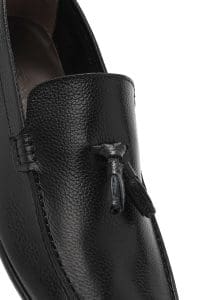 کفش لوفر مردانه چرم مشکی پاشنه نازک کژوال دری مد