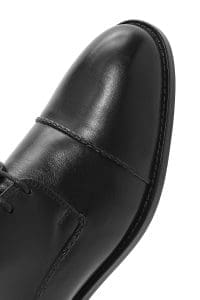 کفش مردانه مشکی بنددار چرم کلاسیک کفش دری مد