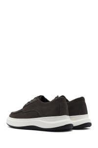 کفش مردانه نوبوک طوسی بندی کژوال دری مد