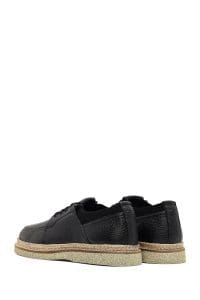 کفش مردانه چرم مشکی بندی کژوال دری مد