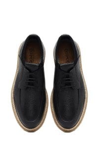 کفش مردانه چرم مشکی بندی کژوال دری مد