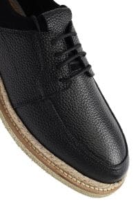 کفش مردانه چرم مشکی بندی کژوال دری مد