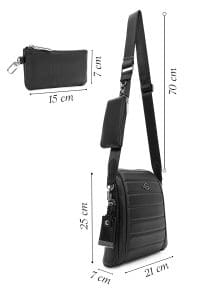 کیف دوشی مردانه مشکی D-Pack