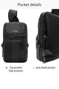 کیف دوشی مردانه مشکی D-Pack