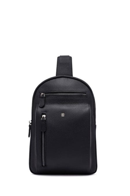 کیف دوشی چرمی مردانه مشکی دری مد