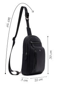 کیف دوشی چرمی مردانه مشکی دری مد