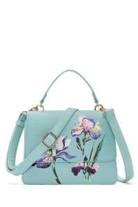 کیف زنانه آبی دوشی بلند طرح‌دار دری مد