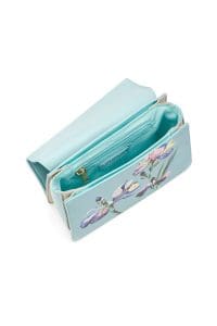 کیف زنانه آبی دوشی بلند طرح‌دار دری مد