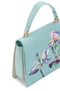 کیف زنانه آبی دوشی بلند طرح‌دار دری مد