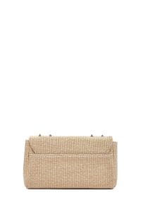 کیف زنانه حصیری بژ بند بلند زنجیری دوشی دری مد