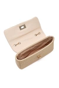 کیف زنانه حصیری بژ بند بلند زنجیری دوشی دری مد