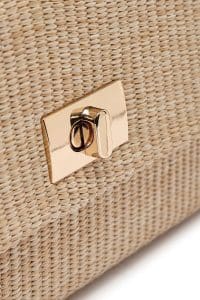 کیف زنانه حصیری بژ بند بلند زنجیری دوشی دری مد