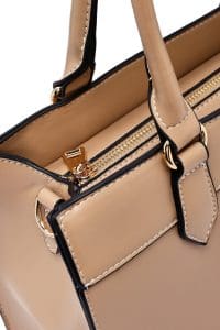 کیف زنانه دستی بند بلند قهوه‌ای طرح‌دار دری مد