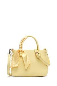 کیف زنانه دستی زرد بند بلند با اکسسوری دری مد