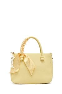 کیف زنانه دستی زرد بند بلند با اکسسوری دری مد