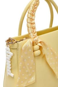 کیف زنانه دستی زرد بند بلند با اکسسوری دری مد