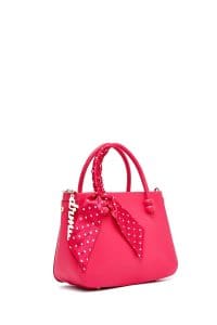 کیف زنانه دستی صورتی بند بلند با اکسسوری دری مد