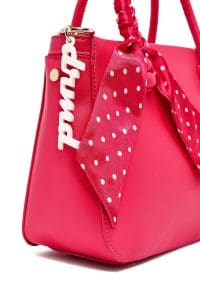 کیف زنانه دستی صورتی بند بلند با اکسسوری دری مد