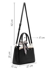 کیف زنانه دستی مشکی بند بلند با اکسسوری دری مد