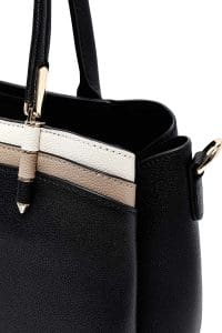 کیف زنانه دستی مشکی بند بلند با اکسسوری دری مد