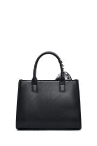 کیف زنانه دستی مشکی بند بلند طرح‌دار کاپیتونه دری مد