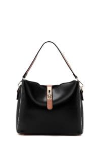 کیف زنانه دستی کلاسیک مشکی بند بلند دری مد