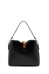 کیف زنانه دستی کلاسیک مشکی بند بلند دری مد