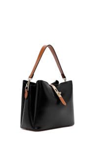 کیف زنانه دستی کلاسیک مشکی بند بلند دری مد