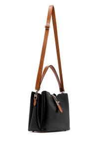 کیف زنانه دستی کلاسیک مشکی بند بلند دری مد