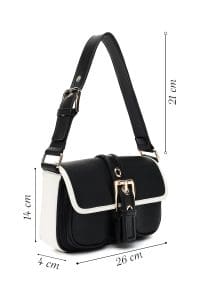 کیف زنانه دوشی مشکی با جزئیات سگک دری مد