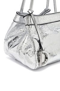 کیف زنانه مجلسی مینی دستی نقره‌ای دری مد