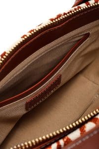 کیف زنانه مینی دستی پارچه‌ای طرح‌دار عسلی چاپ سنگی Kastamonu بند بلند دری مد