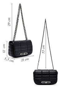 کیف زنانه مینی مشکی بند بلند طرح‌دار دری مد