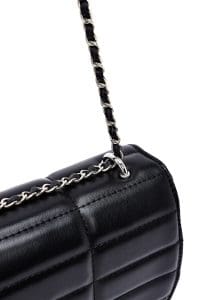 کیف زنانه مینی مشکی بند بلند طرح‌دار دری مد