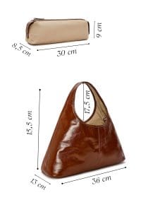 کیف زنانه مینی کلاسیک دستی چرمی قهوه‌ای دری مد