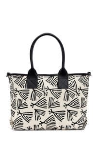 کیف زنانه پارچه‌ای دوشی مشکی طرح‌دار بند بلند Kastamonu دری مد