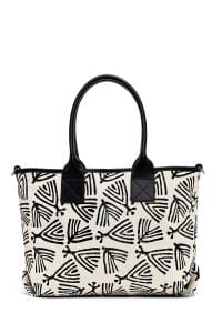 کیف زنانه پارچه‌ای دوشی مشکی طرح‌دار بند بلند Kastamonu دری مد