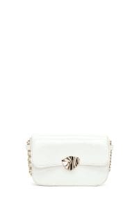 کیف زنانه کراس بادی سفید براق دوشی بلند دری مد