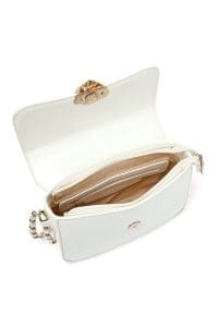 کیف زنانه کراس بادی سفید براق دوشی بلند دری مد