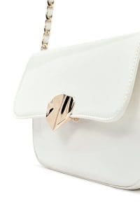 کیف زنانه کراس بادی سفید براق دوشی بلند دری مد