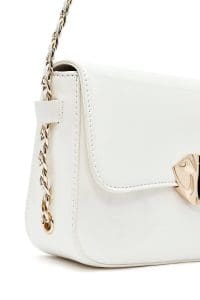 کیف زنانه کراس بادی سفید براق دوشی بلند دری مد